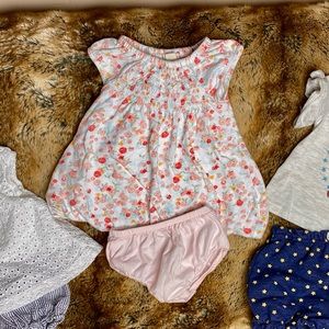 Burt’s Bees Organic Cotton two piece 3-6 month baby dress outfit 🌺